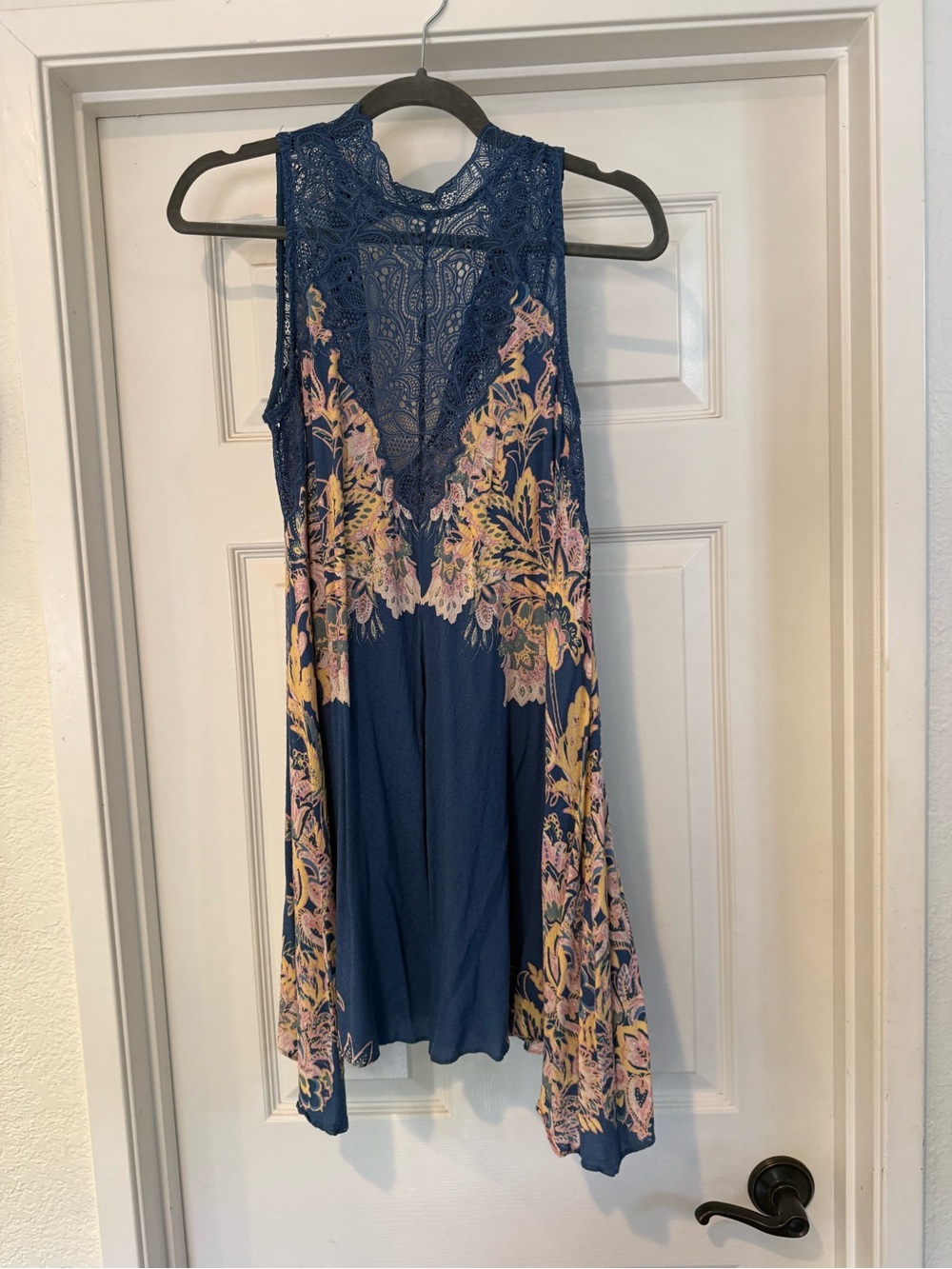 Free People Marsha Blue Floral Lace Mini Dress - Picture 4 of 4